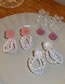 Fashion Pink Flowers Acrylic Geometric Flower Stud Earrings