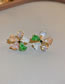 Fashion Color Geometric Diamond Crystal Flower Stud Earrings