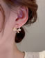 Fashion Gold Color Alloy Diamond Cat Eye Bow Stud Earrings