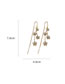 Fashion Gold Color Copper Inlaid Zirconium Flower Long Tassel Ear Wire
