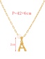 Fashion B Titanium Steel Pearl 26 Letter Pendant Necklace