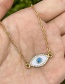 Fashion Gold-2 Titanium Steel Zirconium Oil Drop Eye Pendant Bracelet