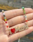Fashion Color-2 Titanium Steel Inlaid Zirconium Letter Dripping Oil Love Crystal Necklace