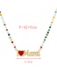 Fashion Color Titanium Steel Inlaid Zirconium Letter Dripping Oil Love Crystal Necklace