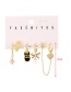 Fashion Gold Bronze Zirconium Bow Love Drop Alphabet Earrings Set