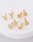Fashion Gold-3 Copper Inlaid Zirconium Fishtail Earrings