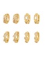 Fashion Gold-4 Brass Inset Zirconium Geometric Earrings