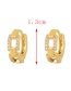 Fashion Gold-3 Brass Inset Zirconium Round Earrings