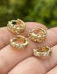 Fashion Gold-3 Brass Inset Zirconium Geometric Earrings