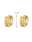 Fashion Gold-3 Brass Inset Zirconium Geometric Earrings