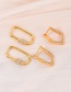 Fashion Gold Brass Inset Zirconium Geometric Earrings