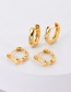 Fashion Gold Copper Inlaid Zirconium Hollow Pattern Earrings