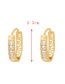 Fashion Gold-2 Copper Inlaid Zirconium Hollow Pattern Earrings