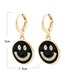 Fashion Pink Alloy Drip Oil Smiley Earrings