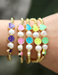 Fashion H Pink Pure Copper Beaded Oil Star Smiley Pearl Bracelet