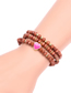 Fashion A Rose Red Love Brass Gold-plated Three-layer Semi-treasure Beaded Heart Drip Bracelet