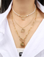 Fashion C-1 Bronze Crystal Geometric Astronaut Necklace