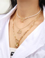 Fashion A-4 Brass Diamond Geometric Starburst Beaded Necklace