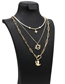 Fashion A-1 Brass Diamond Geometric Starburst Beaded Necklace