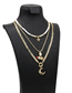Fashion B Copper Diamond Geometric Crescent Necklace