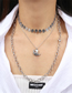 Fashion B-1 Bronze Crystal Geometric Astronaut Necklace