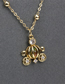 Fashion D Gold White Bronze Zirconium Pumpkin Carriage Necklace