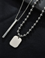 Fashion Steel Color Titanium Steel Letter Square Cylinder Double Layer Necklace