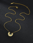 Fashion Gold Color Titanium Steel Sunflower Turquoise Necklace