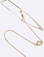 Fashion Gold Copper Diamond Cutout Heart Glasses Chain