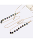 Fashion Gold Alloy Multicolored Round Crystal Beaded Glasses Chain