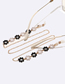 Fashion Gold Alloy Rice Beads Round Chain Glasses Chain