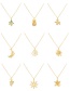 Fashion Gold-2 Bronze Zirconium Pineapple Pendant Necklace