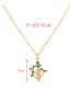 Fashion Gold-6 Bronze Zirconium Leaf Pendant Necklace