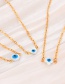 Fashion White Shell Drop Oil Eye Clover Pendant Titanium Steel Necklace