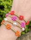 Fashion White Alloy Rice Bead Flower Pearl Beaded Bracelet Two Piece Set