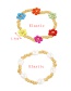 Fashion Light Yellow Alloy Rice Bead Flower Pearl Beaded Bracelet Two Piece Set