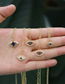 Fashion D Copper Gold Plated Diamond Eye Necklace