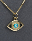 Fashion C White Devil Eye Copper Gold Plated Oil Eye Necklace