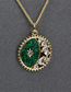 Fashion C Green Bronze Fancy Diamond Star Moon Cosmic Necklace