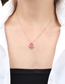 Fashion B Pink Bronze Diamond Letter Drip Oil Square Necklace