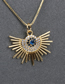 Fashion Gold Color Bronze Diamond Eye Scallop Necklace