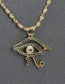 Fashion Gold Color Bronze Zirconium Eye Necklace