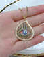 Fashion Gold Color Copper Drop Oil Eye Necklace