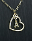 Fashion Ne1468-w Copper Gold Plated Diamond 26 Letter Necklace