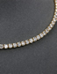 Fashion Gold Color Zircon Chain Bronze Diamond Drip Oil Mama Square Necklace