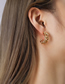 Fashion Rose Gold Titanium Steel Gold Plated C Shape Twist Hollow Stud Earrings