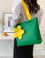 Fashion Green Large Capacity Flower Shoulder Bag