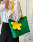 Fashion Green Large Capacity Flower Shoulder Bag