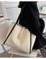 Fashion White With Black Pu Large Capacity Shoulder Bag