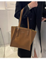 Fashion Light Brown Pu Large Capacity Shoulder Bag